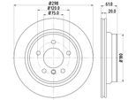 HELLA Bremsscheibe 8dd355127261 298mm 20mm für BMW