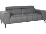 2-Sitzer DOMO COLLECTION "Cunelli, moderne Sitznähte als Designelement, fester Sitzkomfort", grau, B:208cm H:79cm T:104cm, Sofas, 2-Sitzer, whlw. verstellbare Kopfteile, passend für gängige Saugroboter