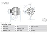 BOSCH Generator 0986085200 für Vaughall Mercedes RENAULT