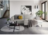 Ecksofa DOMO COLLECTION "Modica kompakt und elegant, Breite 244, L-Form", silber, B:244cm H:83cm T:173cm, Sofas, Ecksofa, Auch in Cord, Fußhöhe passend für gängige Saugroboter