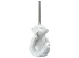 WC-Garnitur WENKO "Monkey", weiß, B:14cm H:20cm L:14,5cm, Keramik, Reinigungsbürsten, WC-Garnitur, Keramik