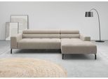 Ecksofa HOME AFFAIRE "Claya, 258 cm breit, L-Form, Kopfteilverstellung", sand, B:258cm H:71cm T:179cm, 95% Polyester, 5% Nylon, Sofas, Ecksofa, Moderne Steppung, weicher Polsteraufbau & saugroboterfreundliche Höhe