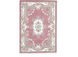 Teppich THEKO "Ming" Gr. 1, rosa (rosé), B:60cm H:14mm L:90cm, Kunstfaser, Teppiche, Teppich, handgefertigt, Pastell-Farben, florales Design, Wohnzimmer