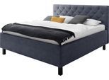 Polsterbett MEISE.MÖBEL "San Remo", blau (taubenblau), B:170cm L:215cm, Betten, Polsterbett, mit Bettkasten