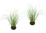 Kunstpflanze I.GE.A. "Gras im Reisig", grün, B:15cm H:25cm L:15cm, Kunststoff, Kunstpflanzen, Kunstpflanze, Künstlicher Grasbusch, 2er Set