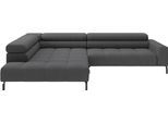 Ecksofa HOME AFFAIRE "Claya, 311 cm breit, L-Form, inkl. Kopfteilverstellung", grau, B:311cm H:71cm T:219cm, 100% Polyester, Sofas, Ecksofa, wahlweise elektrischer Sitzvorzug