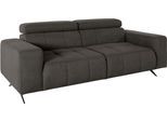2-Sitzer DOMO COLLECTION "Trento, mit Kufenfuß oder Einzelfuß", braun (espresso), B:208cm H:79cm T:104cm, 92% Polyester, 8% Nylon, Sofas, 2-Sitzer, whlw. verstellbare Kopfteile, passend für gängige Saugroboter