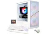 GAMEMAX Gaming-PC "AERIS MW 8120 AMD Ryzen 5 5500 16GB 480GB SSD RTX 5060", weiß, Microsoft Windows 11 Home (64 Bit), 16 GB RAM 480 GB SSD, Desktop-PCs, Windows 11, Gaming-PC