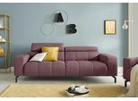 2,5-Sitzer DOMO COLLECTION "Cunelli, moderne Sitznähte als Designelement, fester Sitzkomfort", lila (beere), B:238cm H:79cm T:104cm, Sofas, 2 5-Sitzer, whlw. verstellbare Kopfteile, passend für gängige Saugroboter