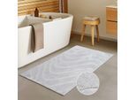 Badematte CARPET CITY "BAT400, Badteppich uni", grau, H:11mm, Polyester, Badematten, Badematte, Teppich Badezimmer, Badvorleger, Anti-Rutsch, Waschbar, Duschmatte