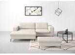 Ecksofa DOMO COLLECTION "Modica kompakt und elegant, Breite 244, L-Form", beige, B:244cm H:83cm T:173cm, Sofas, Ecksofa, Auch in Cord, Fußhöhe passend für gängige Saugroboter
