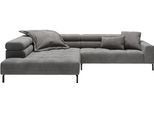 Ecksofa HOME AFFAIRE "Claya, 311 cm breit, L-Form, inkl. Kopfteilverstellung", grau (schwarz, grau), B:311cm H:71cm T:219cm, 88% Polyester, 12% Polyacryl, Sofas, Ecksofa, ohne elektrischen Sitzvorzug