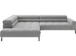 Ecksofa HOME AFFAIRE "Claya, 311 cm breit, L-Form, inkl. Kopfteilverstellung", silber, B:311cm H:71cm T:219cm, 95% Polyester, 5% Nylon, Sofas, Ecksofa, wahlweise elektrischer Sitzvorzug
