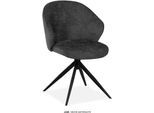 Esszimmerstuhl OMG DESIGN "Jane", grau (anthrazit, schwarz, anthrazit), B:59,5cm H:85cm T:67cm, Polyester, Stühle, Esszimmerstuhl, Drehstuhl mit auto-return, Schalenstuhl