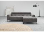 Ecksofa HOME AFFAIRE "Claya, 223 cm breit, L-Form, Kopfteilverstellung", dunkelgrau, B:223cm H:71cm T:179cm, 88% Polyester, 12% Polyacryl, Sofas, Ecksofa, Moderne Steppung, weicher Polsteraufbau & saugroboterfreundliche Höhe