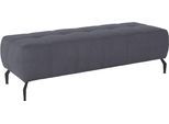 Hocker DOMO COLLECTION "Trento, mit Kufenfuß oder Einzelfuß", grau (dunkelgrau), B:153cm H:45cm T:62cm, Luxus-Microfaser (100% Polyester);Struktur fein (100% Polyester);Struktur weich /Chenille-Optik (70% Polyacryl, 30% Polyester), Hocker, Hocker, Fußhöhe passend für gängige Saugroboter