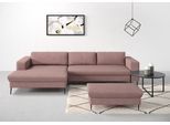 Ecksofa DOMO COLLECTION "Modica, zeitlos und elegant, L-Form", lila (malve), B:329cm H:81cm T:173cm, Sofas, Ecksofa, Auch in Cord, Fußhöhe passend für gängige Saugroboter