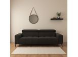 2-Sitzer DOMO COLLECTION "Trento, mit Kufenfuß oder Einzelfuß", braun (espresso), B:238cm H:79cm T:104cm, 92% Polyester, 8% Nylon, Sofas, 2-Sitzer, whlw. verstellbare Kopfteile, passend für gängige Saugroboter