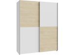 Schwebetürenschrank FORTE "2 Schiebetüren, Made in Europe, stabil und zeitlos", weiß (weiß, eichefarben), B:150,1cm H:190,5cm T:61,2cm, Holzwerkstoff, Schränke, Schwebetürenschrank, in verschiedenen Farben und Breiten