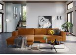 Ecksofa DOMO COLLECTION "Modica, zeitlos und elegant, L-Form", gelb (curry), B:329cm H:81cm T:173cm, Sofas, Ecksofa, Auch in Cord, Fußhöhe passend für gängige Saugroboter