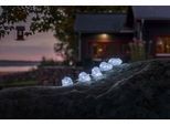Weihnachtsfigur KONSTSMIDE, transparent, B:13,5cm, Dekofiguren, Weihnachtsfigur, LED Acryl Mäuse, 5er-Set, 40 kalt weiße Dioden