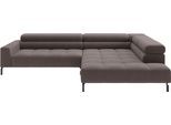 Ecksofa HOME AFFAIRE "Claya, 311 cm breit, L-Form, inkl. Kopfteilverstellung", mocca, B:311cm H:71cm T:219cm, 100% Polyester, Sofas, Ecksofa, wahlweise elektrischer Sitzvorzug