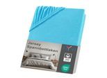 NYVI Jersey Spannbettlaken DreamScience für Matratzen bis 22 cm Höhe - Weich & Anschmiegsam, Rundumgummizug, Bügelfrei Farbe:türkis;Größe:140x200 - 160x200 cm