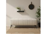 Hocker DOMO COLLECTION "Trento, mit Kufenfuß oder Einzelfuß", beige (creme), B:153cm H:45cm T:62cm, 100% Polyester, Hocker, Hocker, Fußhöhe passend für gängige Saugroboter