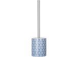 WC-Garnitur WENKO "Lorca", blau, B:10cm H:39cm, Keramik, Reinigungsbürsten, WC-Garnitur