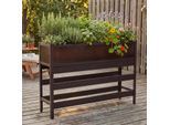 Hochbeet MCW-P96, Gemüse-/Pflanzbeet Blumenkasten Pflanzkübel Aluminium transparent 82x120x30cm ~ dunkelbraun
