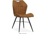 Esszimmerstuhl OMG DESIGN "Scala", braun (cognac, schwarz, cognac), B:51cm H:90,5cm T:61cm, Polyester, Stühle, Esszimmerstuhl, Esszimmerstuhl, pflegeleichter Bezug