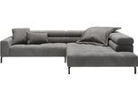 Ecksofa HOME AFFAIRE "Claya, 311 cm breit, L-Form, inkl. Kopfteilverstellung", grau (schwarz, grau), B:311cm H:71cm T:219cm, 88% Polyester, 12% Polyacryl, Sofas, Ecksofa, ohne elektrischen Sitzvorzug