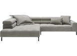 Ecksofa HOME AFFAIRE "Claya, 311 cm breit, L-Form, inkl. Kopfteilverstellung", grau (stone), B:311cm H:71cm T:219cm, 88% Polyester, 12% Polyacryl, Sofas, Ecksofa, ohne elektrischen Sitzvorzug