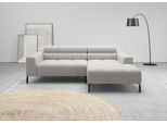 Ecksofa HOME AFFAIRE "Claya, 223 cm breit, L-Form, Kopfteilverstellung", light grau, B:223cm H:71cm T:179cm, 100% Polyester, Sofas, Ecksofa, Moderne Steppung, weicher Polsteraufbau & saugroboterfreundliche Höhe