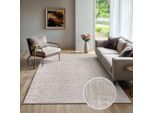 Designteppich THE CARPET "Rio", beige, B:15cm H:15mm L:200cm, Polyester, Teppiche, Hoch-Tief-Effekt