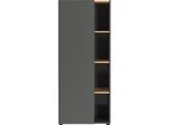 Germania Aktenschrank 2233-549 GW-Adrano, in Graphit/Navarra-Eiche-Nb., grifflose Optik, 61 x 145 x 34 cm (BxHxT)