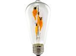 SEGULA LED-Filament "LED Rustika big down klar, E27", transparent, klar, L:14,5cm Ø:6,5cm, Leuchtmittel