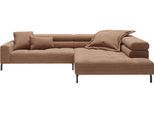 Ecksofa HOME AFFAIRE "Claya, 311 cm breit, L-Form, inkl. Kopfteilverstellung", braun (rusty), B:311cm H:71cm T:219cm, 88% Polyester, 12% Polyacryl, Sofas, Ecksofa, ohne elektrischen Sitzvorzug