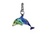 Kettenanhänger OSTSEE-SCHMUCK "Ostsee-Schmuck Anhänger Delfin Anhänger Delfin", bunt, Schmuckanhänger, Damen, 15 x 13mm, Silber 925 (Sterlingsilber), 0,4 g, Kettenanhänger