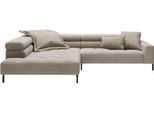 Ecksofa HOME AFFAIRE "Claya, 311 cm breit, L-Form, inkl. Kopfteilverstellung", grau (taupe), B:311cm H:71cm T:219cm, 88% Polyester, 12% Polyacryl, Sofas, Ecksofa, ohne elektrischen Sitzvorzug