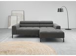 Ecksofa HOME AFFAIRE "Claya, 223 cm breit, L-Form, Kopfteilverstellung", anthrazit, B:223cm H:71cm T:179cm, 95% Polyester, 5% Nylon, Sofas, Ecksofa, Moderne Steppung, weicher Polsteraufbau & saugroboterfreundliche Höhe