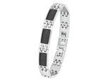 Armband AMOR "9352494", schwarz (edelstahlfarben, schwarz), Armbänder, Herren, 22cm, Carbon Edelstahl, Carbon, Edelstahl, Armband