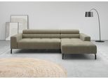 Ecksofa HOME AFFAIRE "Claya, 258 cm breit, L-Form, Kopfteilverstellung", oliv, B:258cm H:71cm T:179cm, 100% Polyester, Sofas, Ecksofa, Moderne Steppung, weicher Polsteraufbau & saugroboterfreundliche Höhe