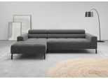 Ecksofa HOME AFFAIRE "Claya, 258 cm breit, L-Form, Kopfteilverstellung", anthrazit, B:258cm H:71cm T:179cm, 95% Polyester, 5% Nylon, Sofas, Ecksofa, Moderne Steppung, weicher Polsteraufbau & saugroboterfreundliche Höhe