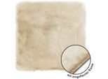 Stuhlkissen LUXOR LIVING "Sitzauflage Novara, Kunstfell", beige (creme, felloptik unifarben), B:40cm H:3cm L:40cm, Polyester, Dekokissen_Sitzkissen_Kissenhüllen, Stuhlkissen, ungepolstert, sehr weich, rund & eckig, auch als 4er Set, waschbar
