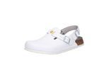 Pantolette BIRKENSTOCK "Tokio ESD", Damen, Gr. 46, weiß, Obermaterial: 100% Rindsleder Leather cow., Schuhe Pantolette