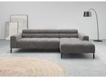 Ecksofa HOME AFFAIRE "Claya, 258 cm breit, L-Form, Kopfteilverstellung", dunkelgrau, B:258cm H:71cm T:179cm, 88% Polyester, 12% Polyacryl, Sofas, Ecksofa, Moderne Steppung, weicher Polsteraufbau & saugroboterfreundliche Höhe
