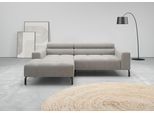 Ecksofa HOME AFFAIRE "Claya, 223 cm breit, L-Form, Kopfteilverstellung", grau, B:223cm H:71cm T:179cm, 95% Polyester, 5% Nylon, Sofas, Ecksofa, Moderne Steppung, weicher Polsteraufbau & saugroboterfreundliche Höhe