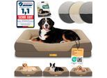 ELONEO Orthopädisches Hundebett, Braun - Größe XL