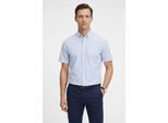 Kurzarmhemd BOSS, Herren, Gr. XL, N-Gr, light, pastel blau450, Web, Obermaterial: 72% Baumwolle, 24% Polyamid, 4% Elasthan, gestreift, regular fit normal, Rundhals, abgesteppte Kante, Hemden, Button-down-Kragen Regular Fit, Baumwollmix